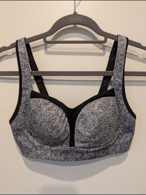 Lululemon High-Support Speckled Gray/Black Sports Bra